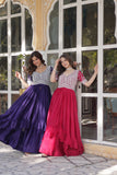 Lehenga With Readymade Slit Cut Long Kurti Set