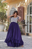 Lehenga With Readymade Slit Cut Long Kurti Set