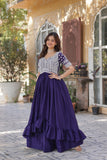 Lehenga With Readymade Slit Cut Long Kurti Set