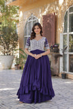 Lehenga With Readymade Slit Cut Long Kurti Set