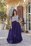 Lehenga With Readymade Slit Cut Long Kurti Set
