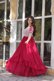 Lehenga With Readymade Slit Cut Long Kurti Set