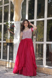 Lehenga With Readymade Slit Cut Long Kurti Set