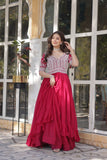 Lehenga With Readymade Slit Cut Long Kurti Set