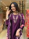 Rayon Cotton Embroidered Beautiful 3Pc Suit Set