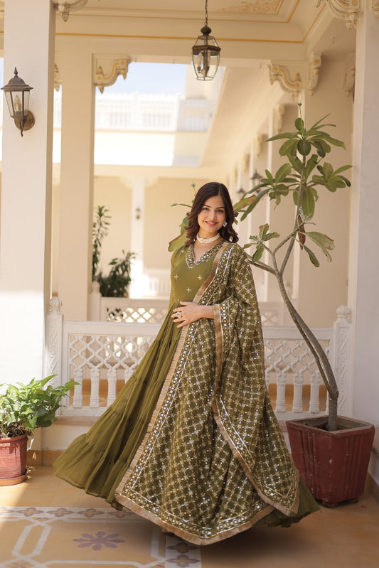 Sonakshita Georgette Gown with Dupatta