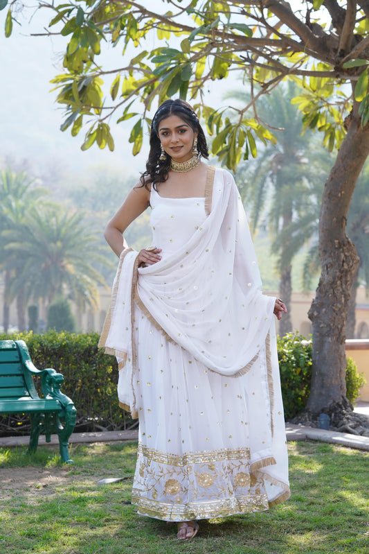 Chameli Georgette Gown with Dupatta