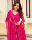Pure Georgette Bandhani Anarkali Kurti Set
