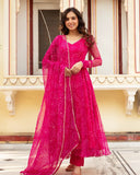 Pure Georgette Bandhani Anarkali Kurti Set