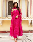 Pure Georgette Bandhani Anarkali Kurti Set