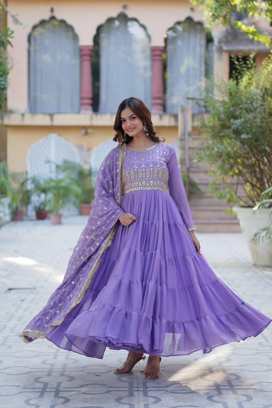 Divya Georgette Gown with Dupatta