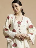 Premium Floral Print A-line Dress Cotton Kurta Palazzo Set