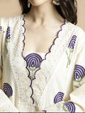 Premium Floral Print A-line Dress Cotton Kurta Palazzo Set