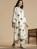 Premium Floral Print A-line Dress Cotton Kurta Palazzo Set