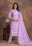 Straight Style Kurti Pant and Dupatta Sets