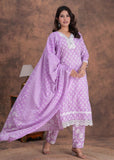 Straight Style Kurti Pant and Dupatta Sets