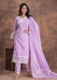 Straight Style Kurti Pant and Dupatta Sets