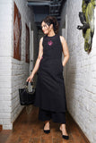 Beautifully Black A-line Cotton Kurta Set Pure Cotton Slub