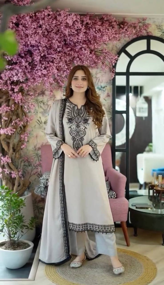 Pure Heavy Georgette Embroidery Work