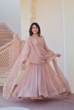 Fancy Chiffon Anarkali Gown With Dupatta