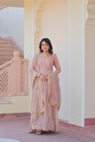 Fancy Chiffon Anarkali Gown With Dupatta
