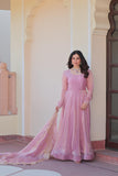 Fancy Chiffon Anarkali Gown With Dupatta