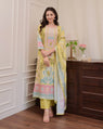 Yellow Beautiful Pakistani Muslin Shalwar Suit
