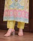 Yellow Beautiful Pakistani Muslin Shalwar Suit