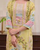 Yellow Beautiful Pakistani Muslin Shalwar Suit