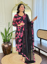 Black Color Printed Georgette Shalwar Kameez