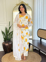 White Yellow Color Printed Georgette Shalwar Kameez