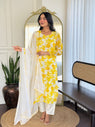 Yellow Color Printed Georgette Shalwar Kameez