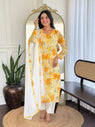 Orange Color Printed Georgette Shalwar Kameez