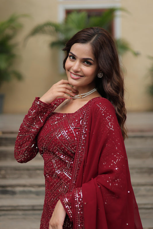 Premium Designer Readymade Top-Sharara-Dupatta