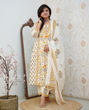 Flower Cotton Dupatta Pant Set