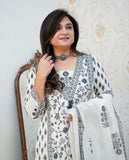Flower Cotton Dupatta Pant Set