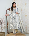 Flower Cotton Dupatta Pant Set