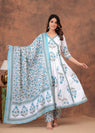 Premium Hand Block Print Cotton Full Flair Anarkali Sets