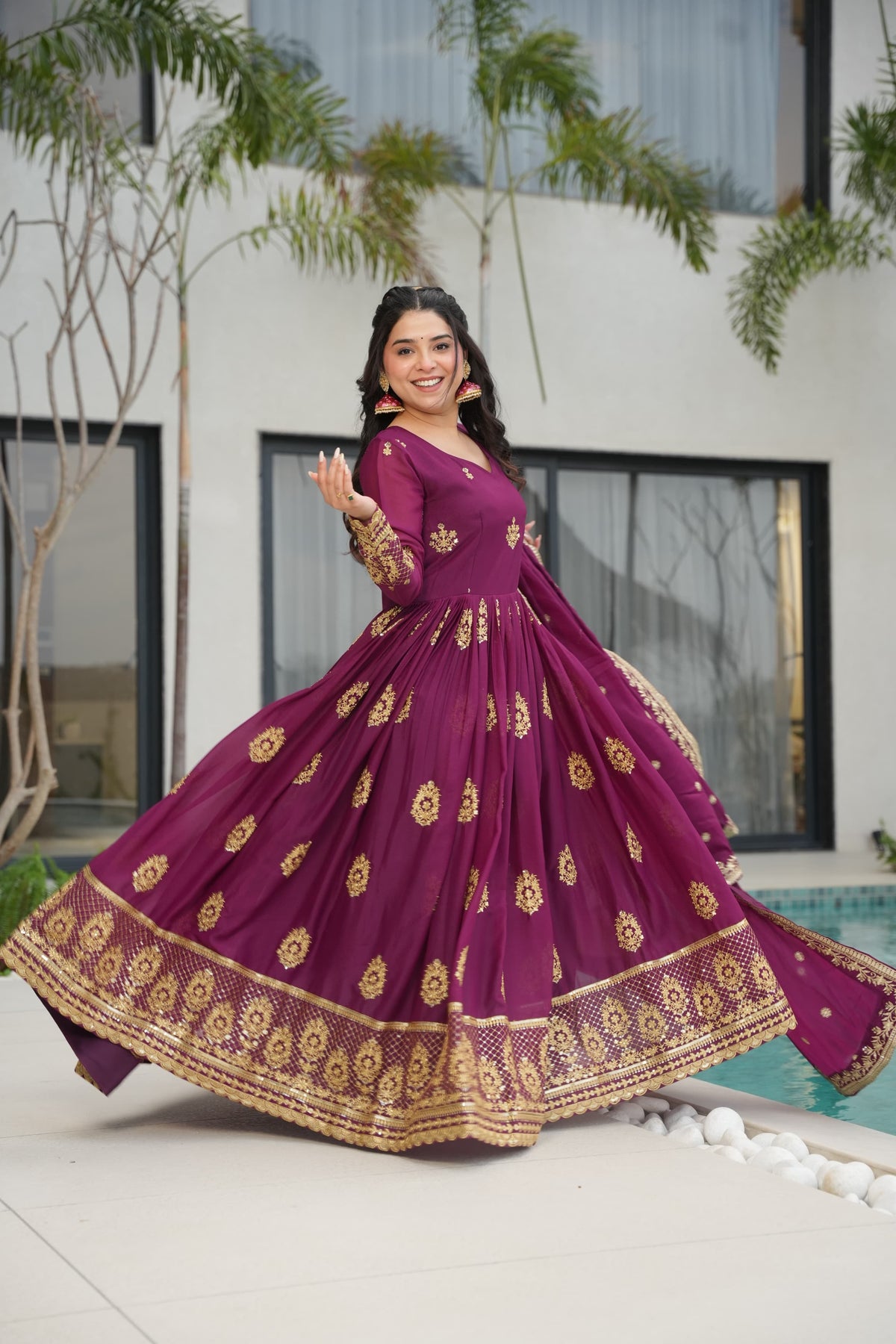 Akruti Designer Gown with Dupatta