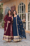 Zahra Sequin Embroidered Party Gown With Dupatta