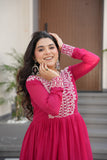 Aquish Readymade Gown With Double Flaired