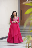Aquish Readymade Gown With Double Flaired