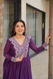 Aquish Readymade Gown With Double Flaired