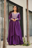 Aquish Readymade Gown With Double Flaired