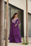Aquish Readymade Gown With Double Flaired