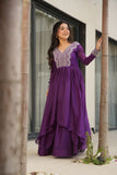 Aquish Readymade Gown With Double Flaired
