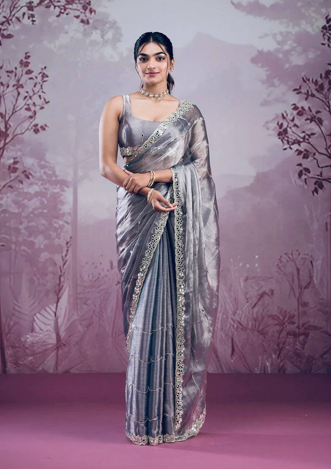 Designer Mirror Saree