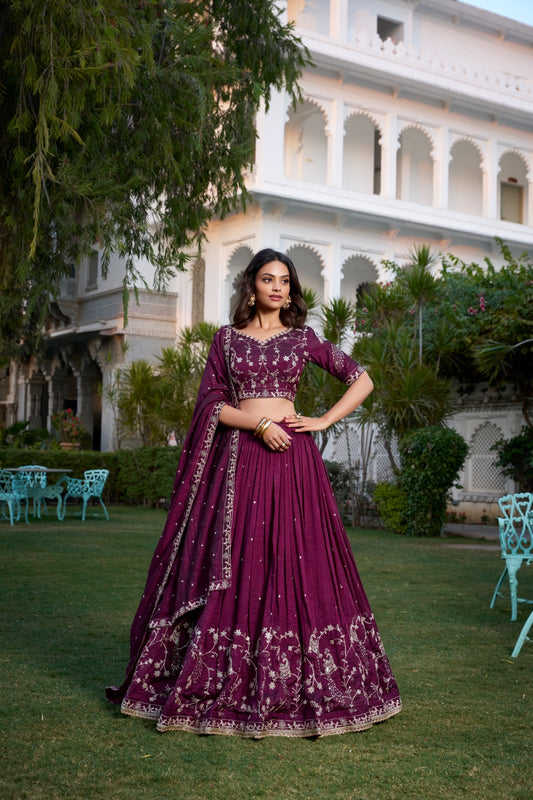 Designer Sequence Lehenga -Choli With Dupatta Set