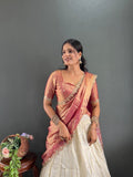 Gajari Lehenga Choli Paired with Fendy Dupatta