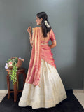 Gajari Lehenga Choli Paired with Fendy Dupatta